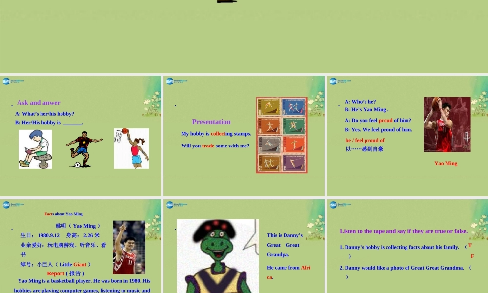 冀教初中英语八上《Lesson 39 Danny's Hobby》PPT课件 (1).ppt