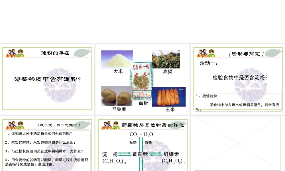 沪教初中化学九下《8第2节 淀粉 油脂》PPT课件 (5).ppt