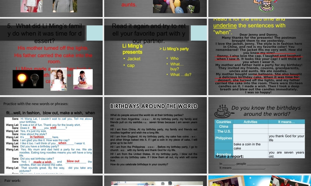 冀教初中英语八上《Lesson 18 Li Ming's Birthday》PPT课件 (2).ppt