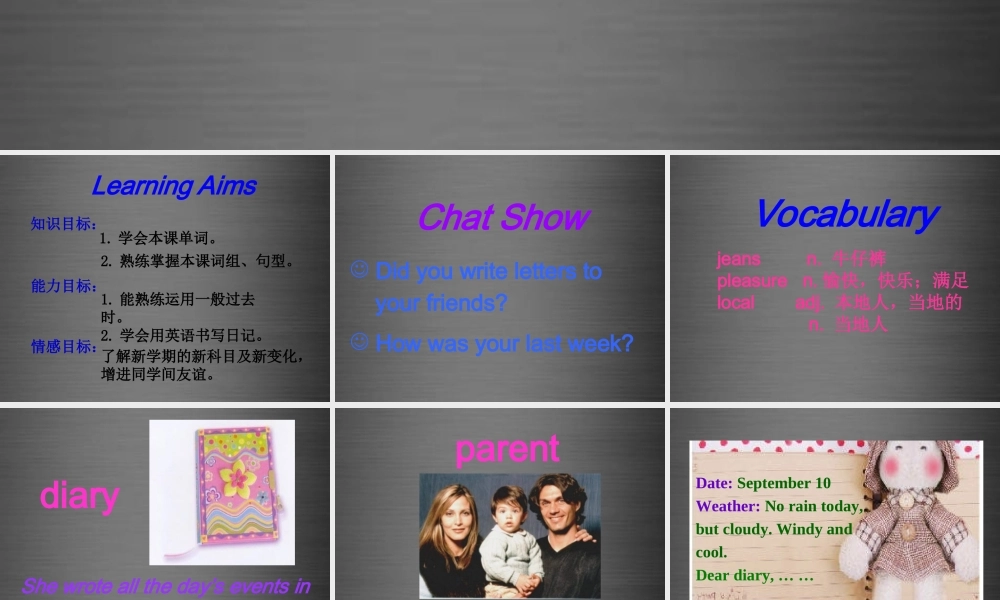 冀教初中英语八上《Lesson 6 Jenny's Week》PPT课件 (3).ppt