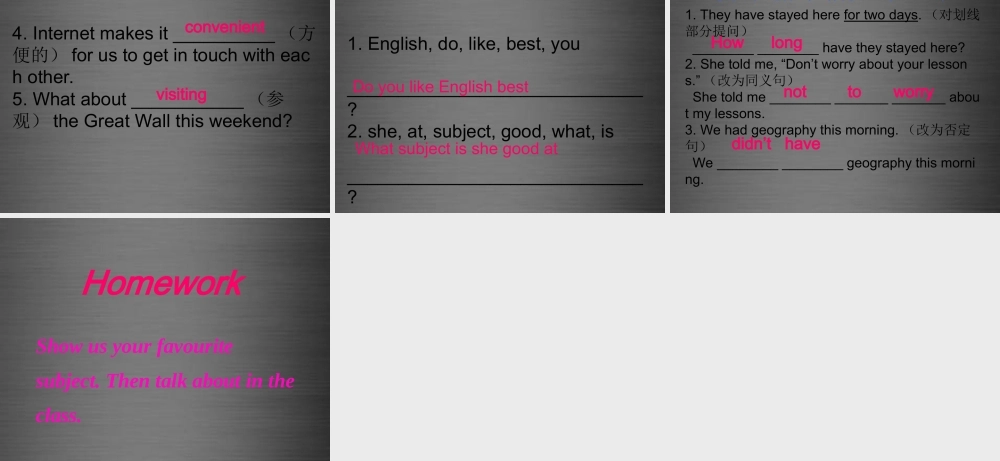 冀教初中英语八上《Lesson 9 I Don’t Want to Miss Geography !》PPT课件 (3).ppt