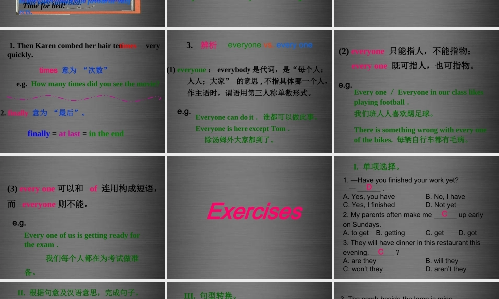 冀教初中英语八上《Lesson 12 Karen's Hair Stood Up!》PPT课件 (3).ppt