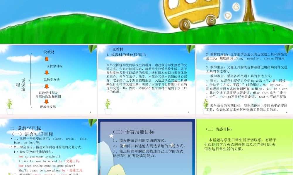 仁爱初中英语七下《Unit 5Topic 1 I usually come to school by subway.》PPT课件A.ppt