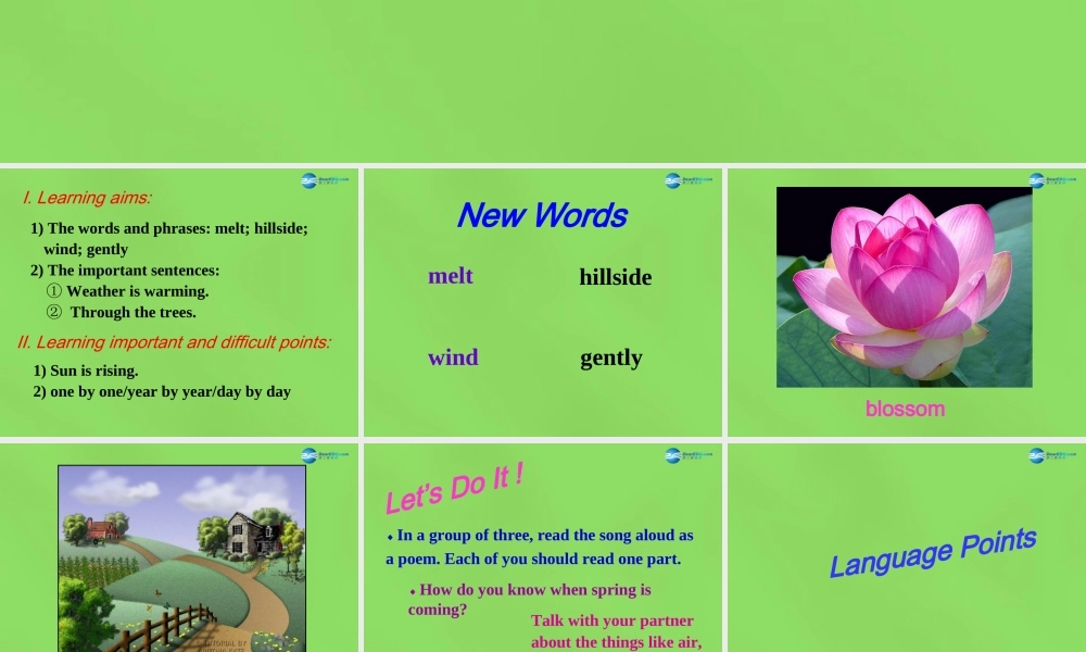 冀教初中英语八下《Lesson 3 Sun Is Rising》PPT课件 (1).ppt