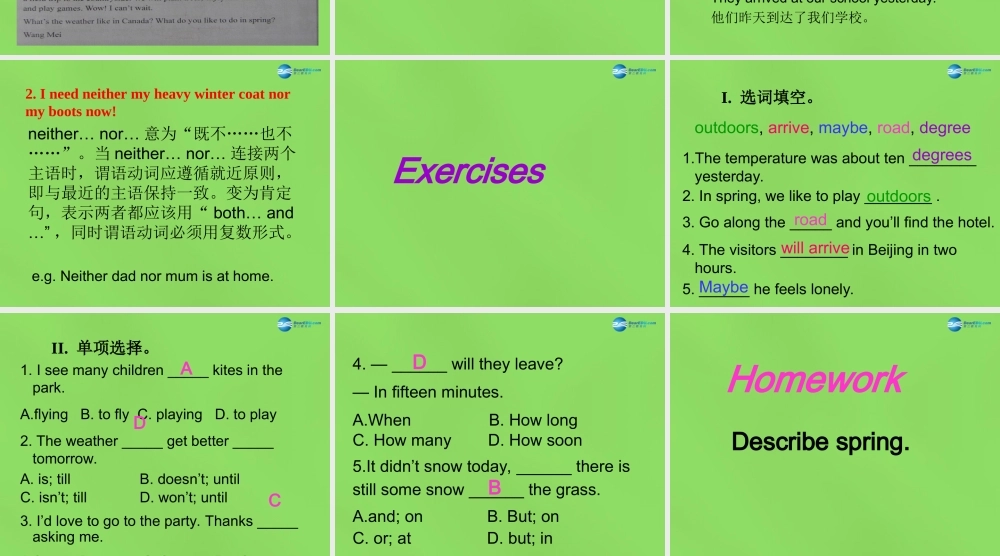 冀教初中英语八下《Lesson 2 It's Getting Warmer!》PPT课件 (1).ppt
