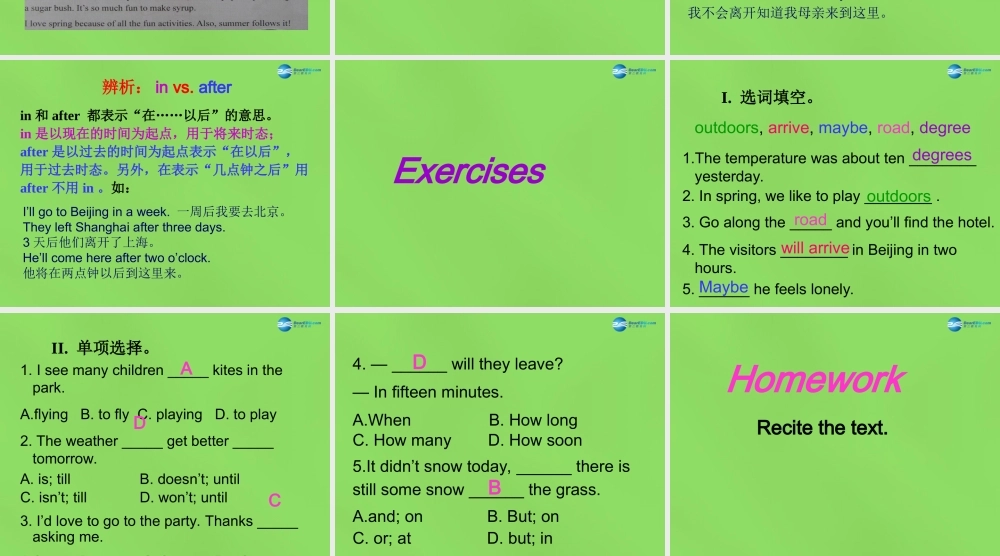 冀教初中英语八下《Lesson 6 Stories about Spring 》PPT课件 (1).ppt