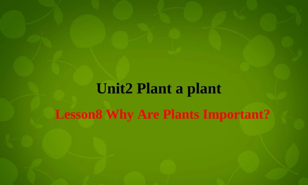 冀教初中英语八下《Lesson 8 Why Are Plants Important》PPT课件 (2).ppt