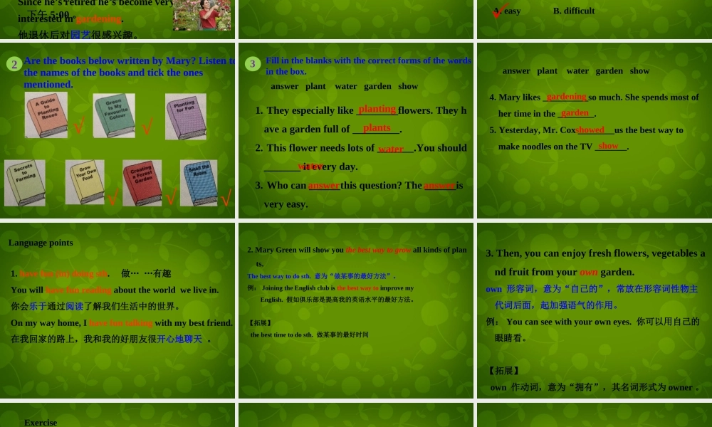 冀教初中英语八下《Lesson 9 Gardening with Mary》PPT课件 (2).ppt