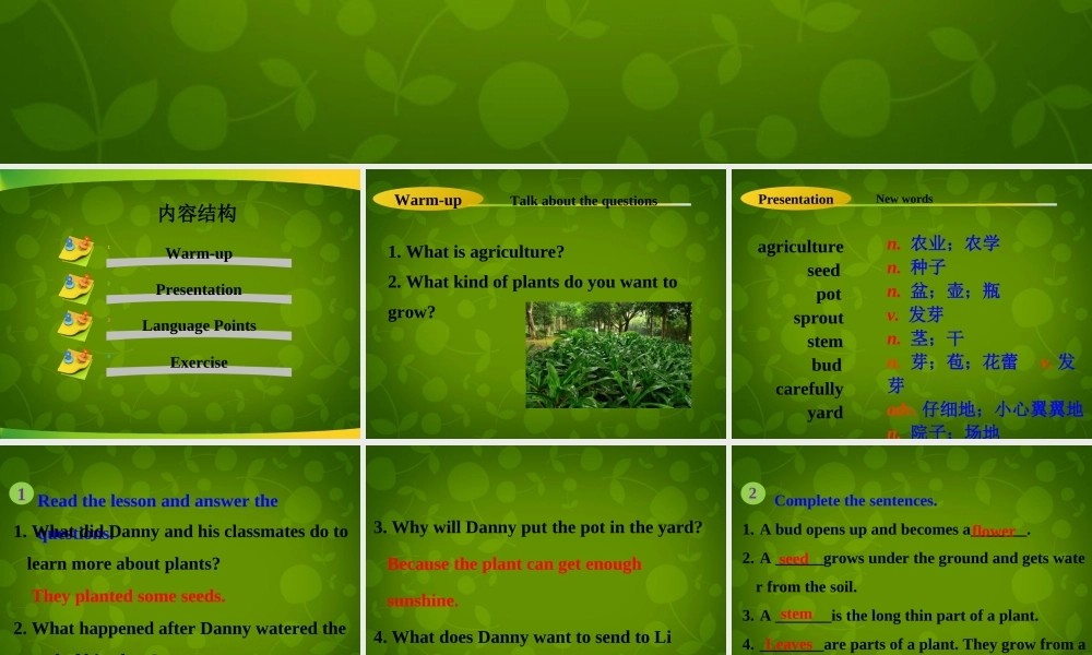 冀教初中英语八下《Lesson 12 Danny's Plant》PPT课件 (2).ppt