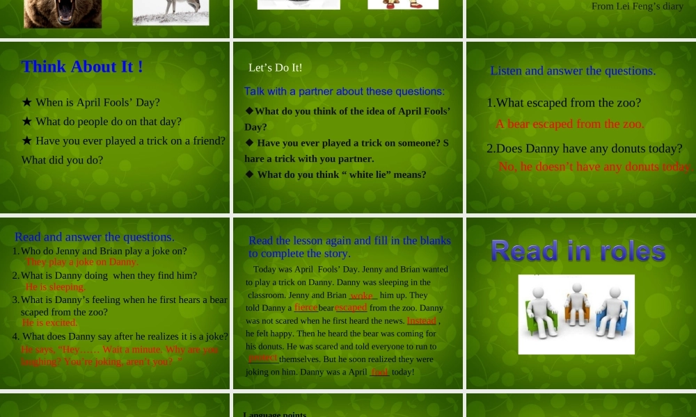 冀教初中英语八下《Lesson 16 The Pear Escaped》PPT课件 (2).ppt