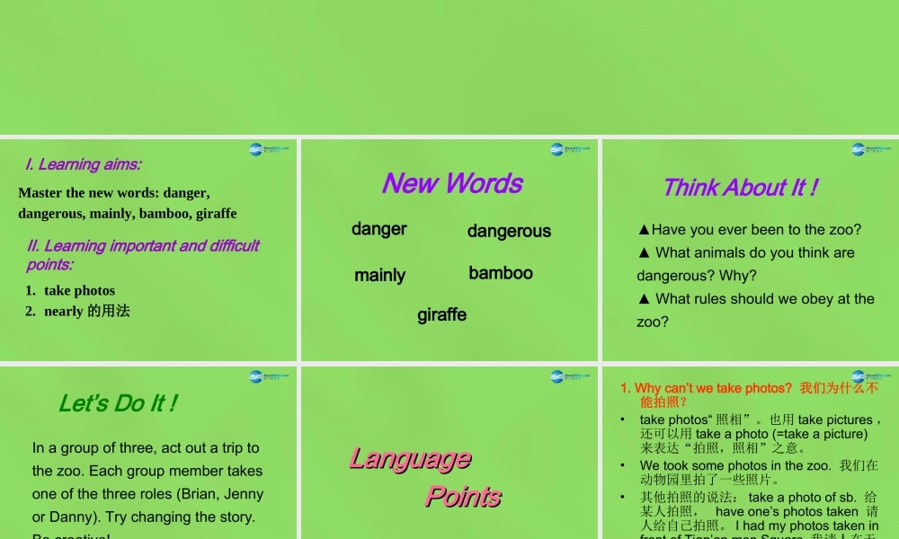 冀教初中英语八下《Lesson 15 The Zoo Is Open》PPT课件 (1).ppt