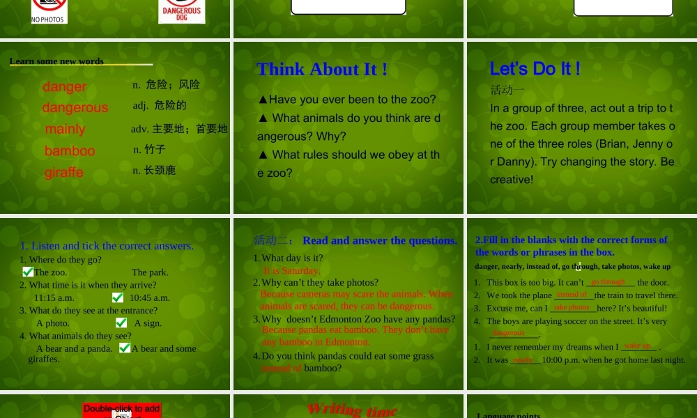 冀教初中英语八下《Lesson 15 The Zoo Is Open》PPT课件 (2).ppt