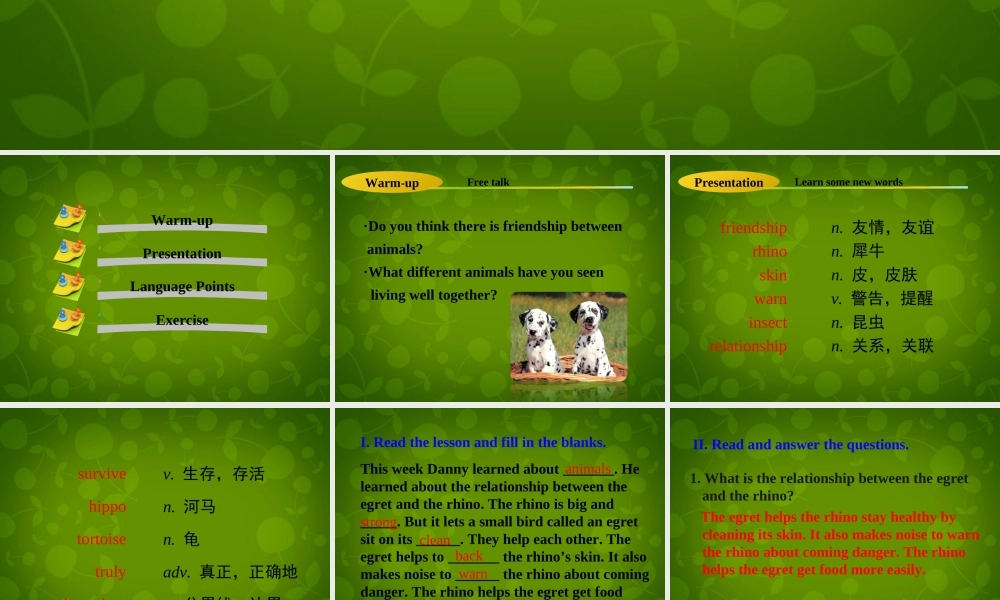 冀教初中英语八下《Lesson 18 Friendship Between Animals》PPT课件 (2).ppt