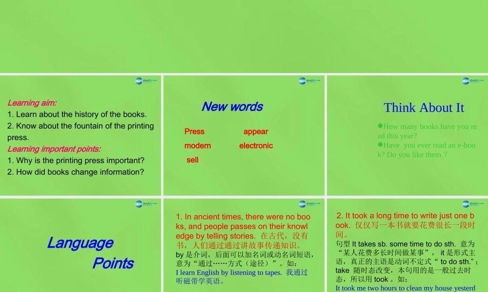 冀教初中英语八下《Lesson 21 Books or Computers》PPT课件 (1).ppt