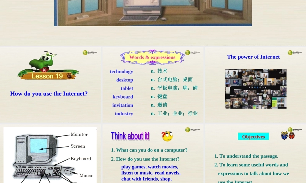 冀教初中英语八下《Lesson 19 How Do You Use the Internet》PPT课件 (3).ppt