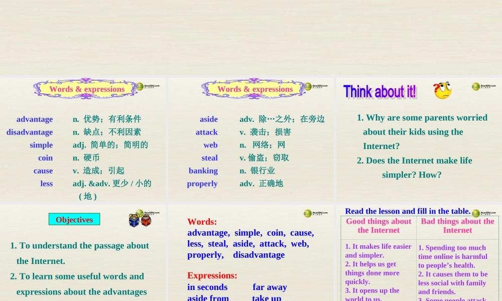 冀教初中英语八下《Lesson 23 The Internet--Good or Bad》PPT课件 (3).ppt