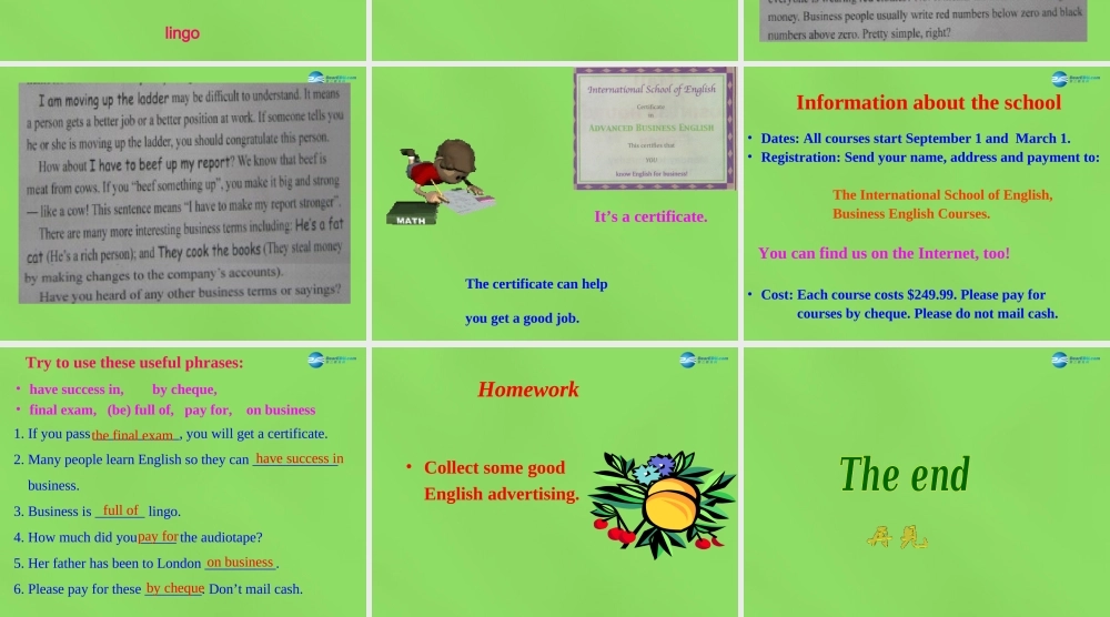 冀教初中英语八下《Lesson 27 Business English》PPT课件 (1).ppt