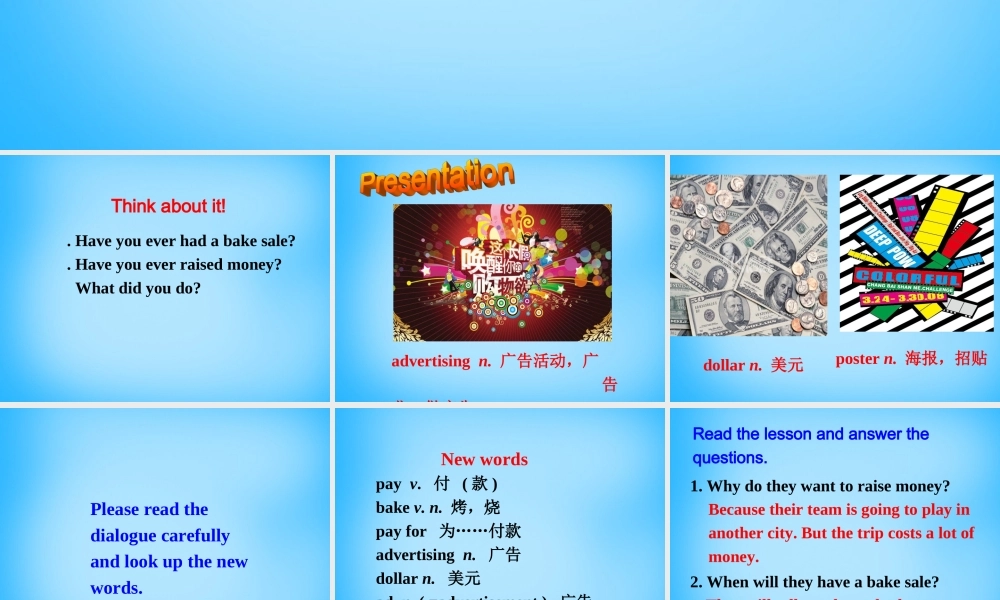 冀教初中英语八下《Lesson 25 Raising Money》PPT课件 (3).ppt