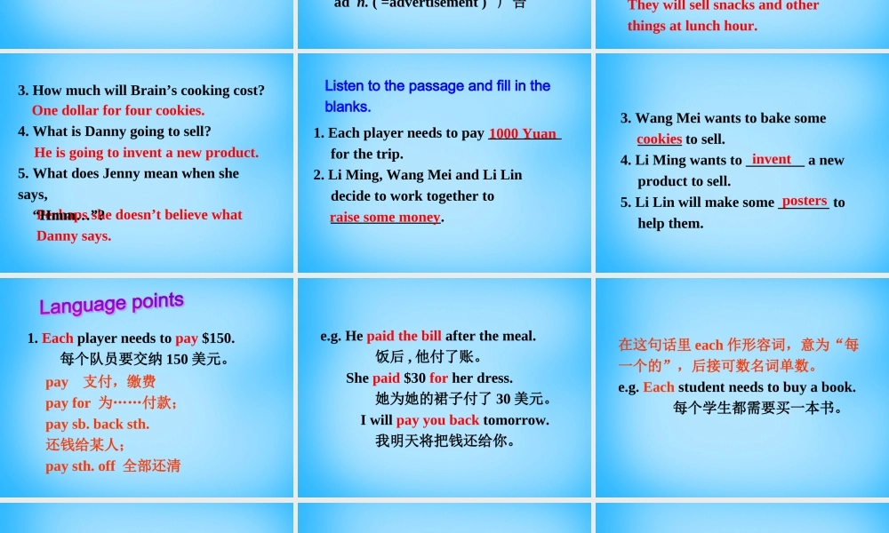 冀教初中英语八下《Lesson 25 Raising Money》PPT课件 (3).ppt