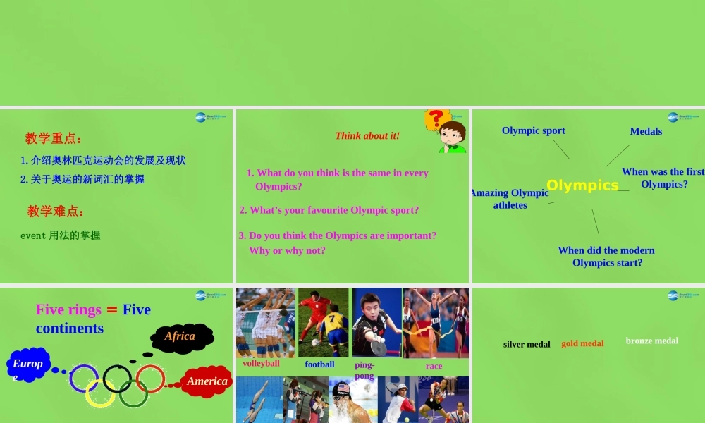 冀教初中英语八下《Lesson 34 Modern Olympics》PPT课件 (1).ppt