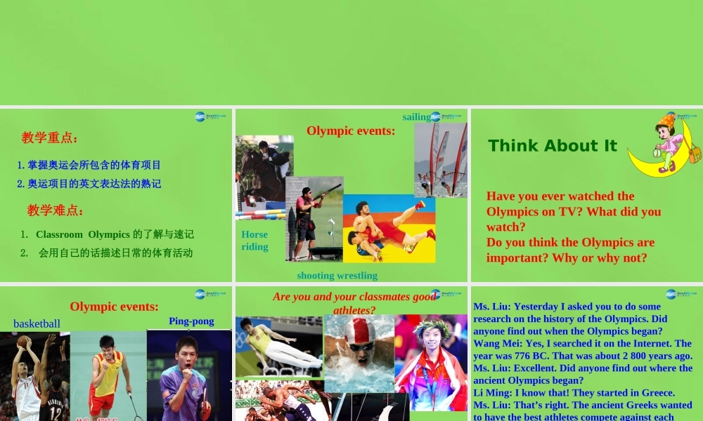 冀教初中英语八下《Lesson 33 2 800 Years of Sports》PPT课件 (1).ppt