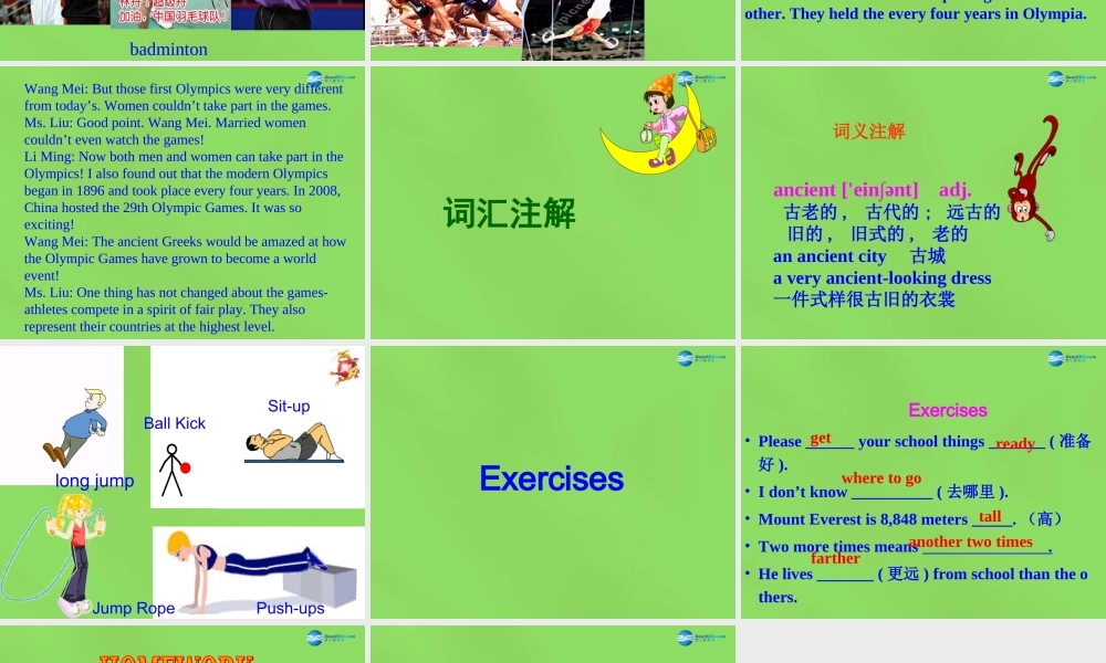 冀教初中英语八下《Lesson 33 2 800 Years of Sports》PPT课件 (1).ppt