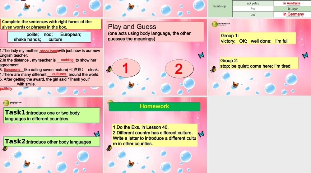 冀教初中英语八下《Lesson 40 Body Language》PPT课件 (1).ppt