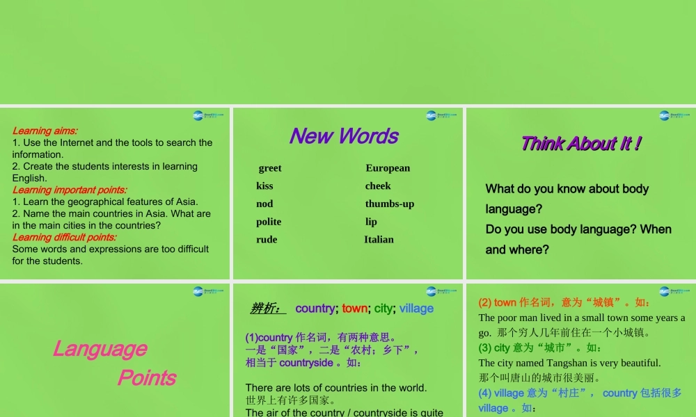 冀教初中英语八下《Lesson 40 Body Language》PPT课件 (2).ppt