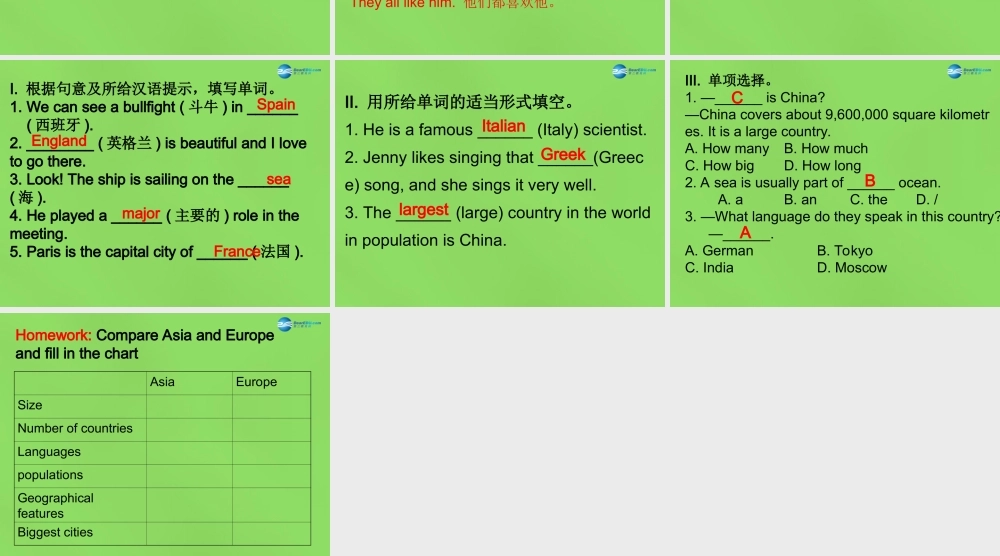 冀教初中英语八下《Lesson 41 A Class of the World》PPT课件 (2).ppt