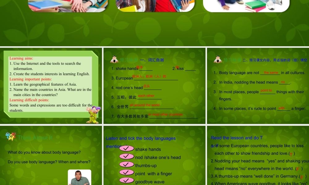 冀教初中英语八下《Lesson 40 Body Language》PPT课件 (3).ppt