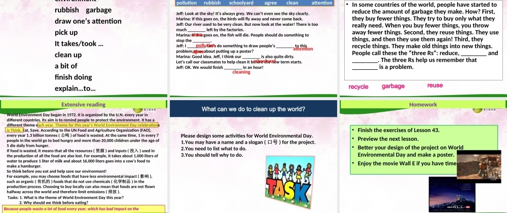 冀教初中英语八下《Lesson 43 Let's Clean Up!》PPT课件 (1).ppt