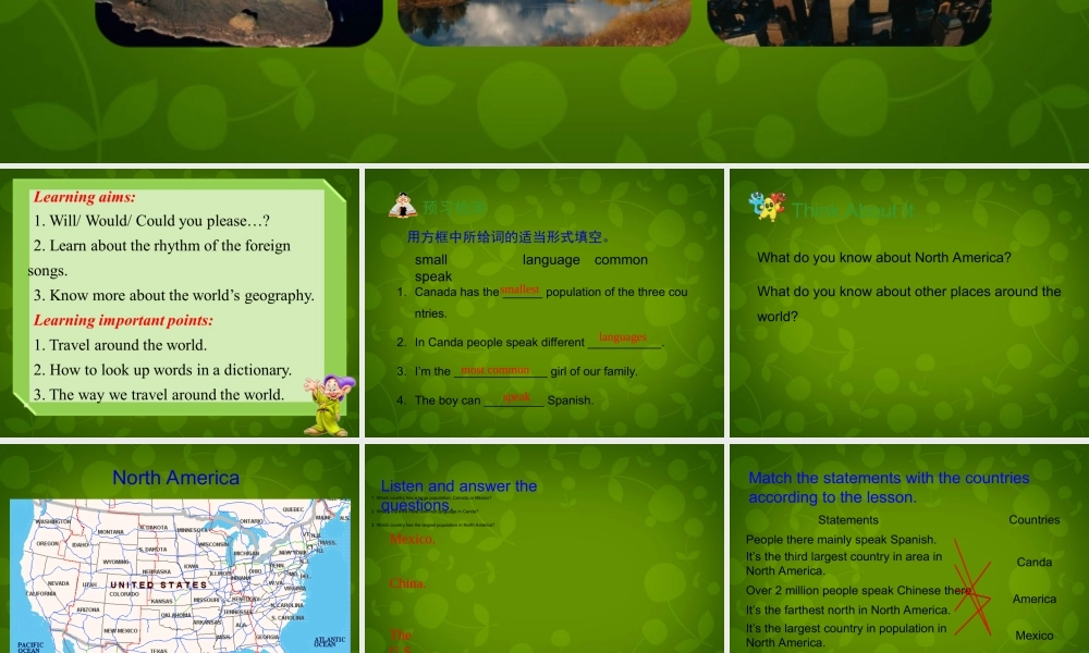 冀教初中英语八下《Lesson 42 North America》PPT课件 (3).ppt