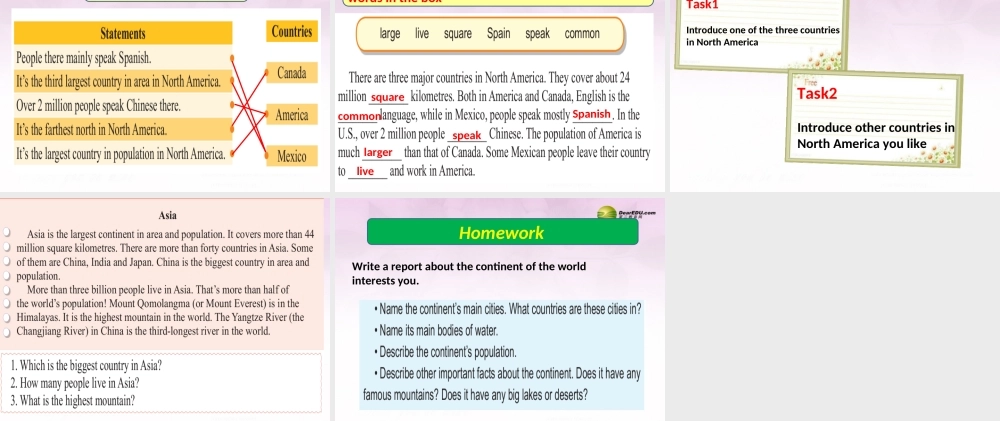冀教初中英语八下《Lesson 42 North America》PPT课件 (1).ppt