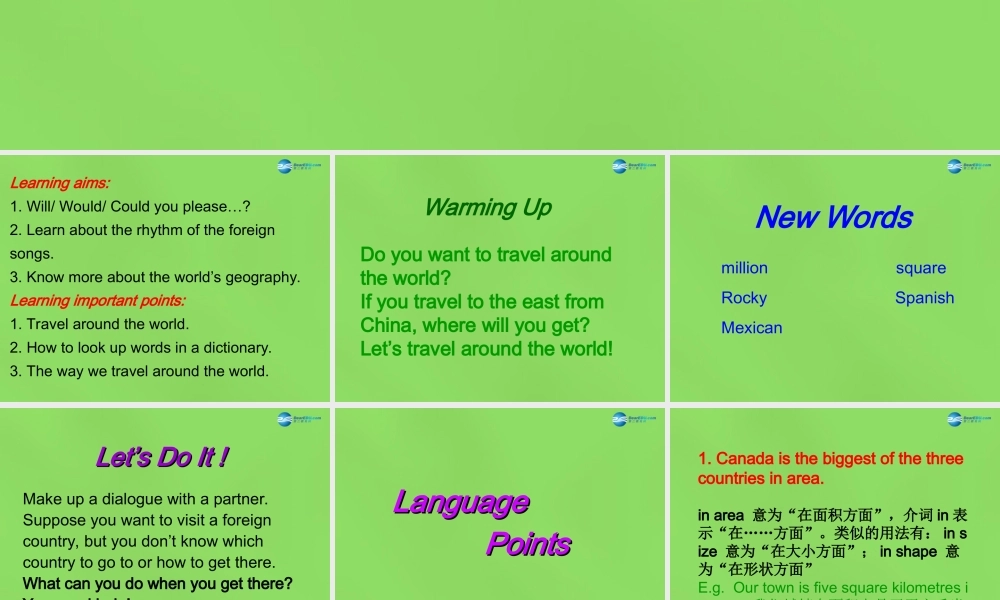 冀教初中英语八下《Lesson 42 North America》PPT课件 (2).ppt