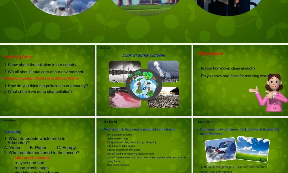 冀教初中英语八下《Lesson 46 Protect Our Environment》PPT课件 (3).ppt