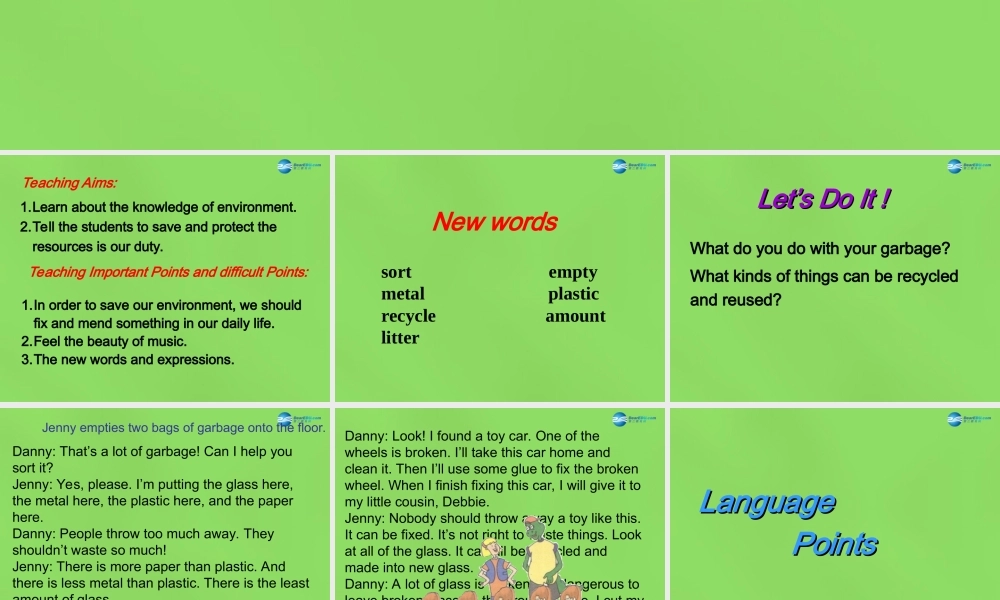冀教初中英语八下《Lesson 45 Let's Sort Garbage!》PPT课件 (2).ppt