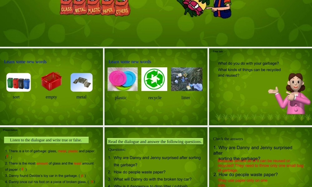 冀教初中英语八下《Lesson 45 Let's Sort Garbage!》PPT课件 (3).ppt