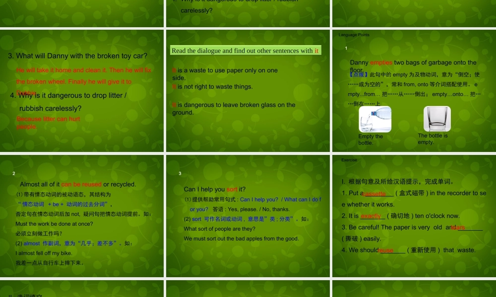冀教初中英语八下《Lesson 45 Let's Sort Garbage!》PPT课件 (3).ppt