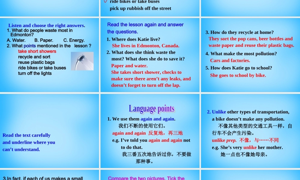 冀教初中英语八下《Lesson 46 Protect Our Environment》PPT课件 (4).ppt