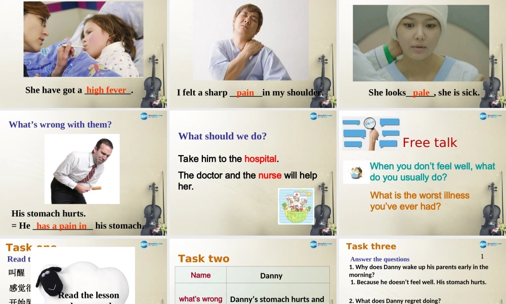 冀教初中英语九上《Lesson 1 What’s Wrong,Danny》PPT课件 (1).ppt