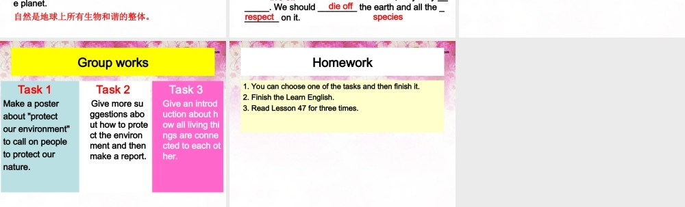 冀教初中英语八下《Lesson 47 Connected to Nature》PPT课件 (1).ppt