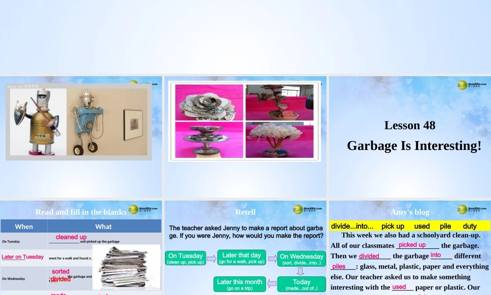 冀教初中英语八下《Lesson 48 Garbage Is Interesting!》PPT课件 (1).ppt