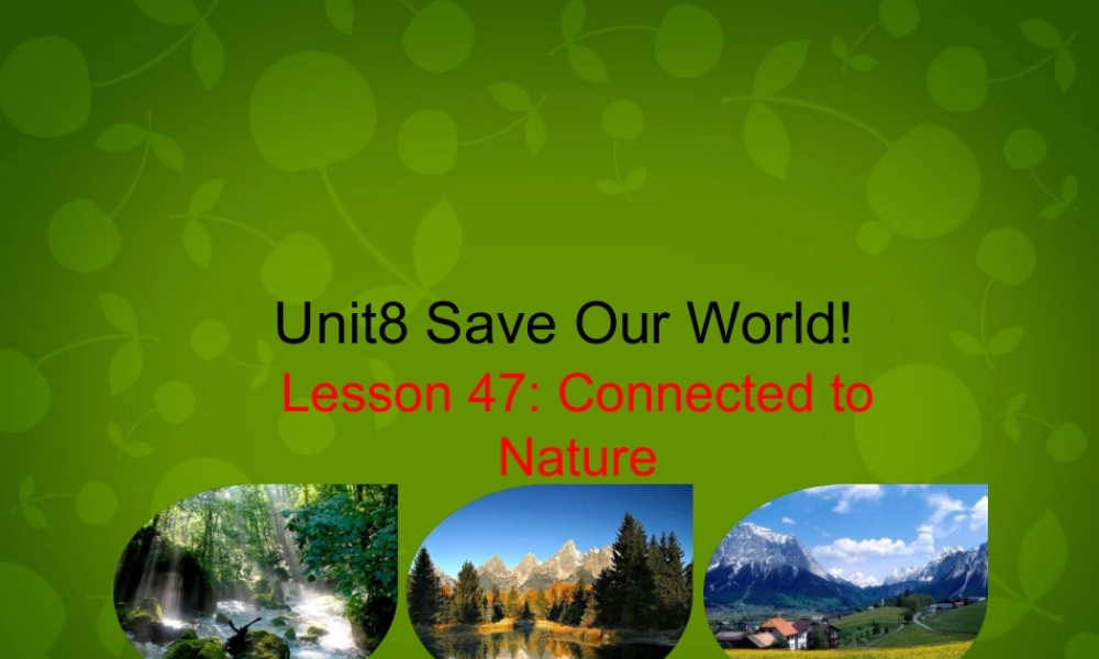 冀教初中英语八下《Lesson 47 Connected to Nature》PPT课件 (3).ppt