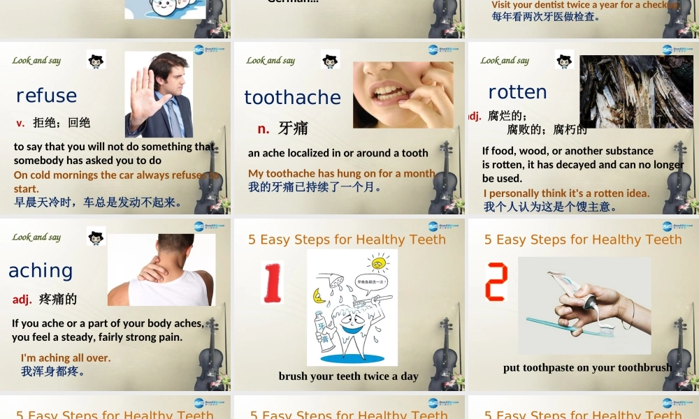 冀教初中英语九上《Lesson 2 A Visit to the Dentist》PPT课件 (1).ppt