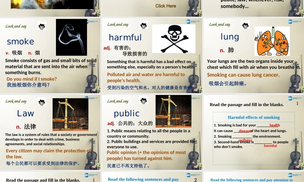 冀教初中英语九上《Lesson 4 Don't Smoke, Please!》PPT课件 (1).ppt