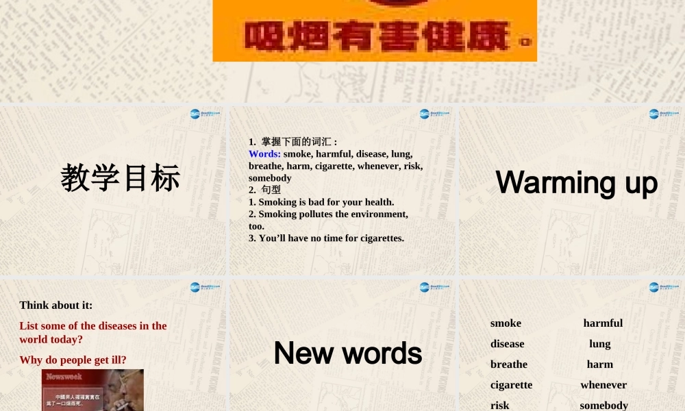 冀教初中英语九上《Lesson 4 Don't Smoke, Please!》PPT课件 (2).ppt