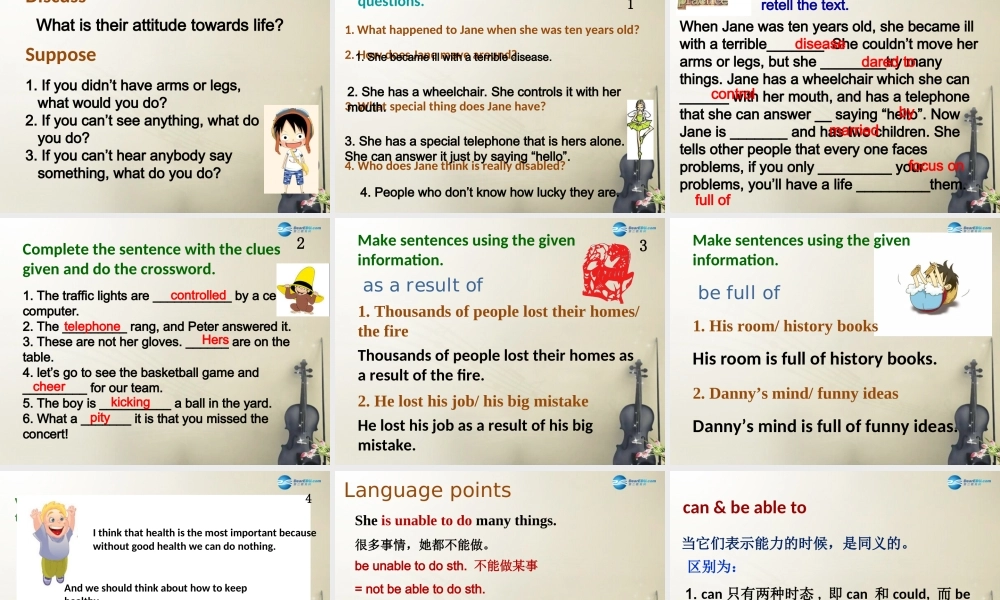 冀教初中英语九上《Lesson 5 Jane's Lucky Life》PPT课件 (1).ppt