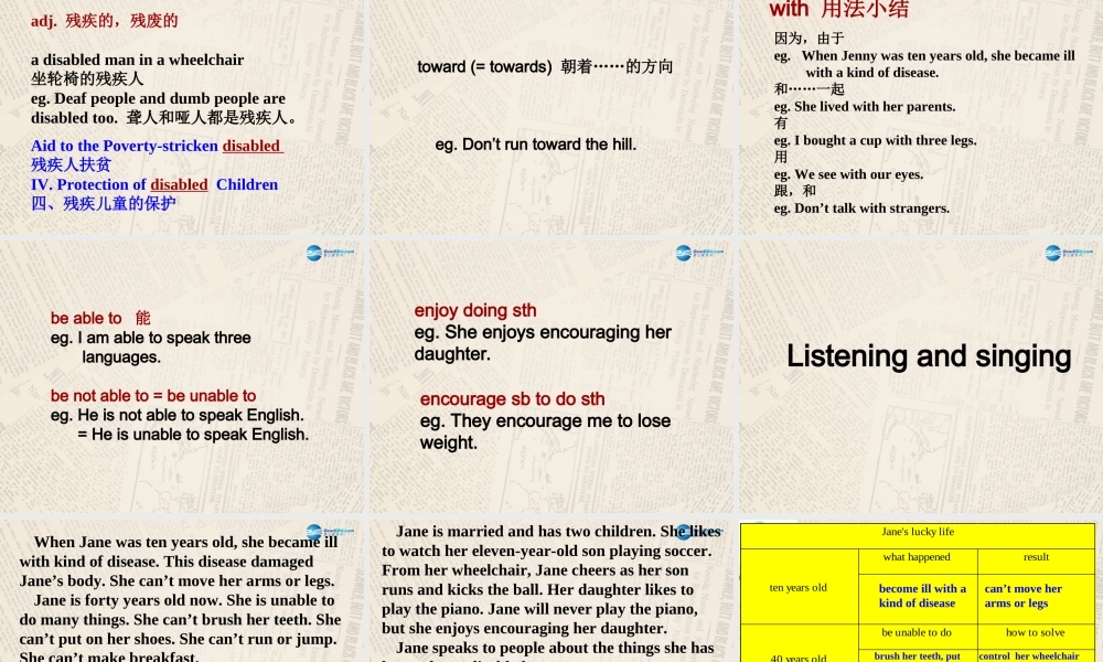 冀教初中英语九上《Lesson 5 Jane's Lucky Life》PPT课件 (2).ppt