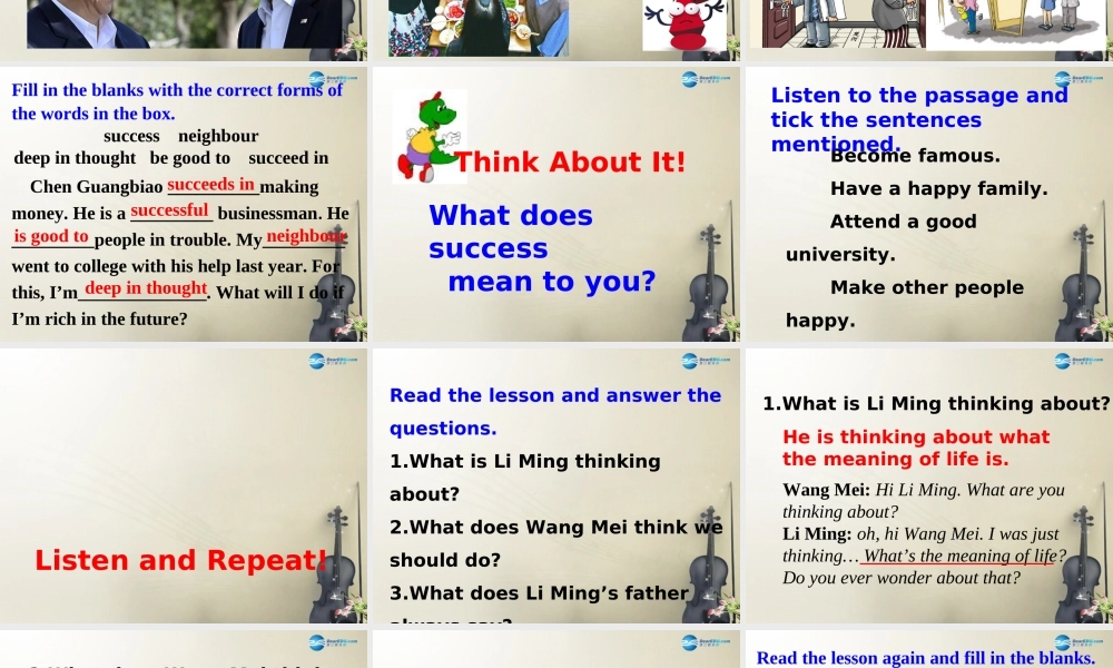 冀教初中英语九上《Lesson 7 What Is the Meaning of Lift》PPT课件 (2).ppt