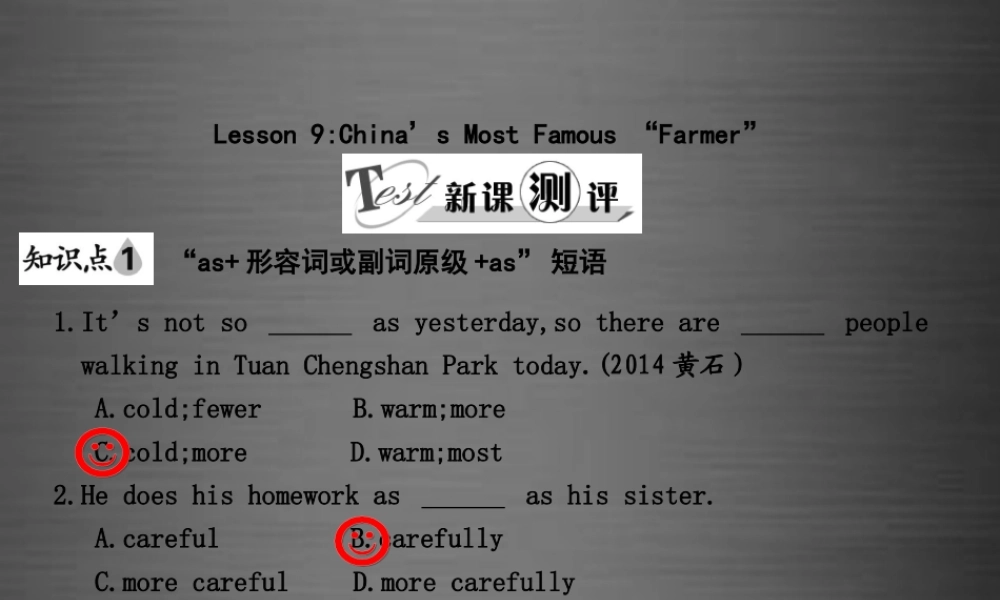 冀教初中英语九上《Lesson 9 China's Most Famous Farmer》PPT课件 (5).ppt